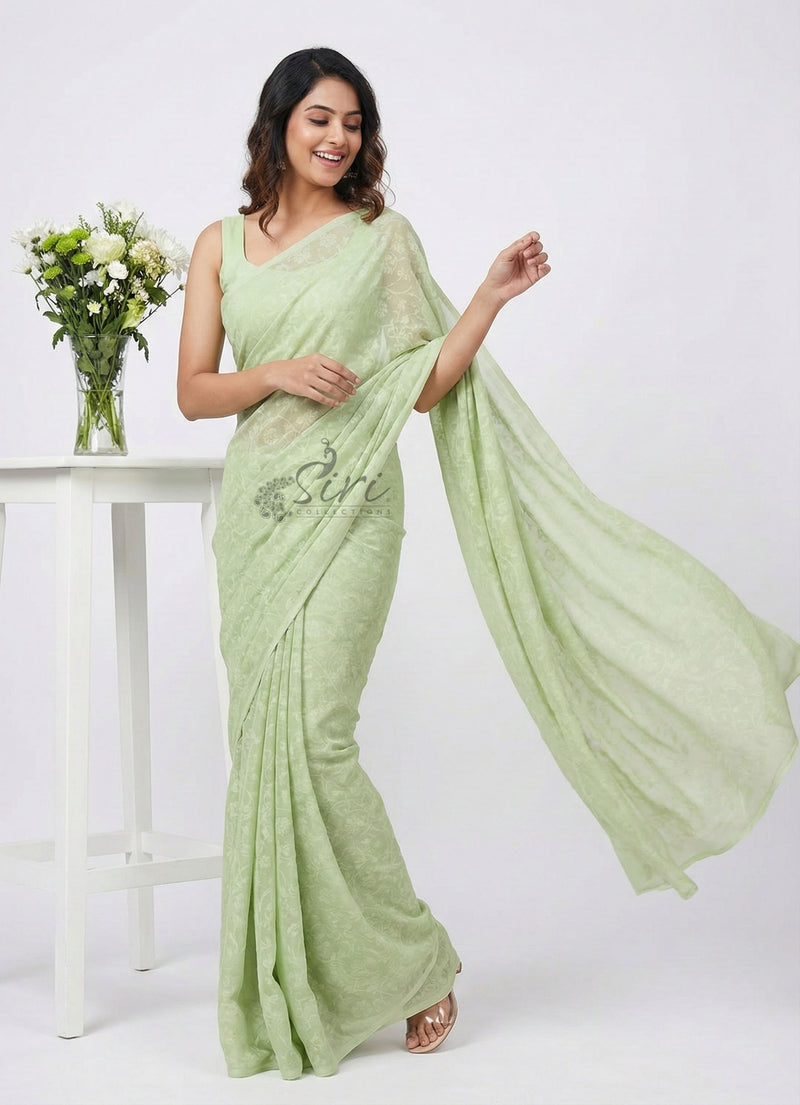 Beautiful Latest Lock Chiffon Brasso Saree
