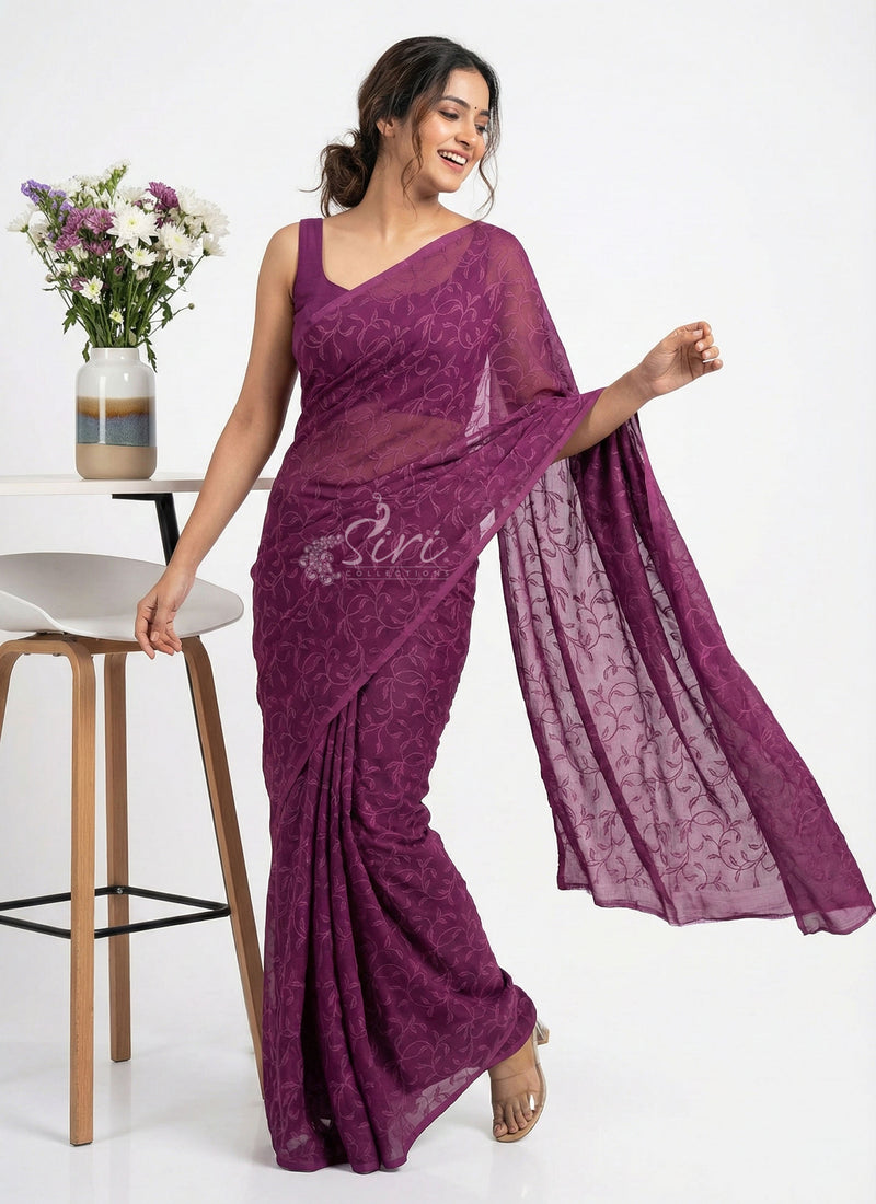 Latest Garden Vareli Lock Chiffon Brasso Saree