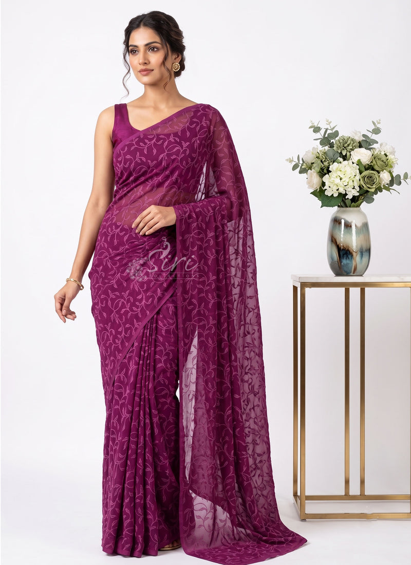 Latest Garden Vareli Lock Chiffon Brasso Saree