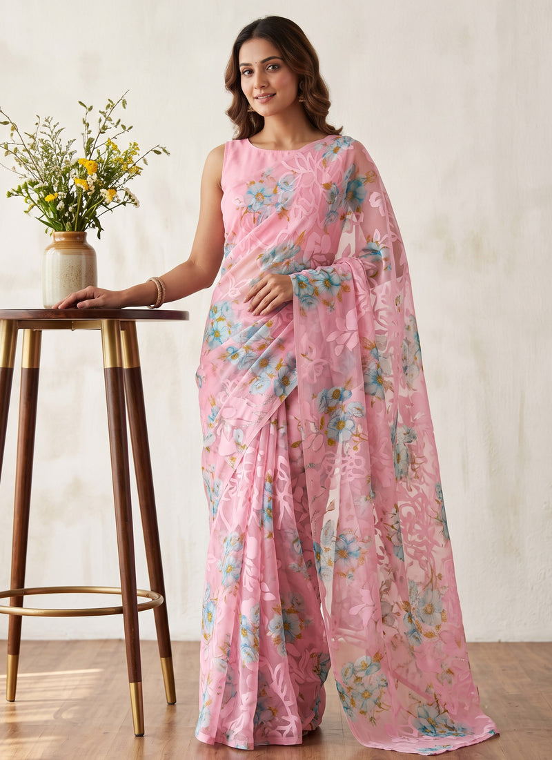 Garden Vareli Premium Quality Special Spectra Brasso Saree without Blouse