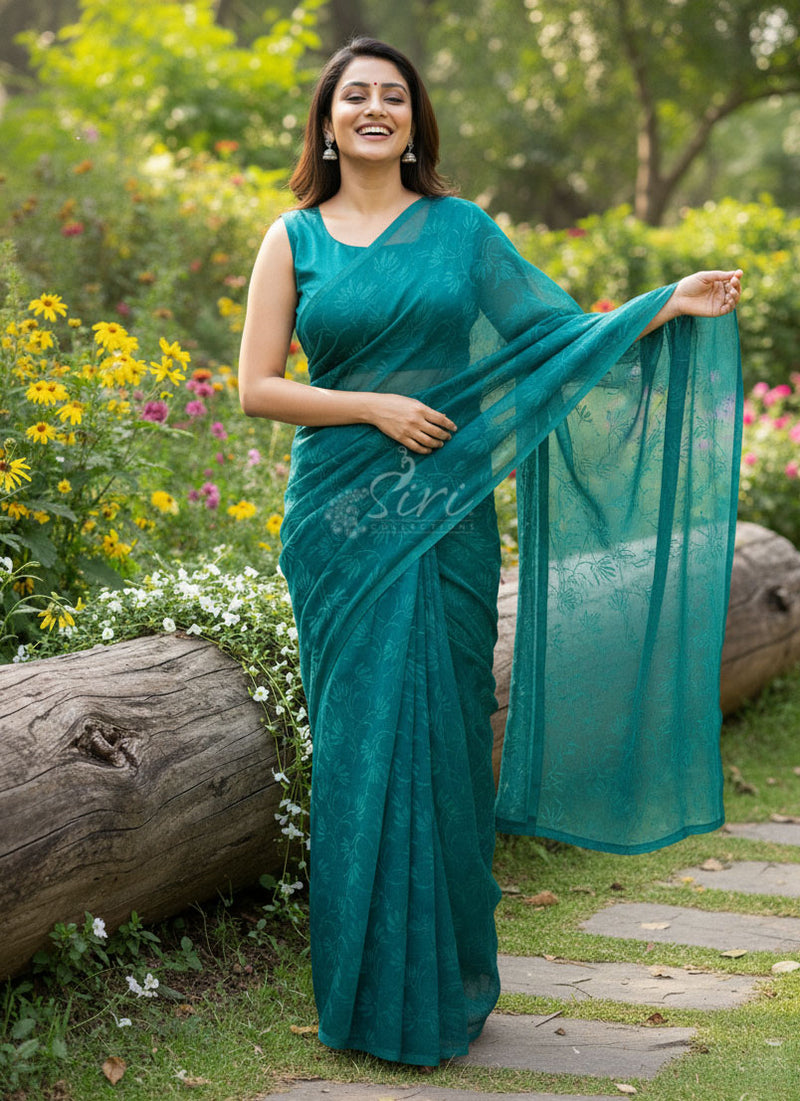 Latest Garden Vareli Lock Chiffon Brasso Saree