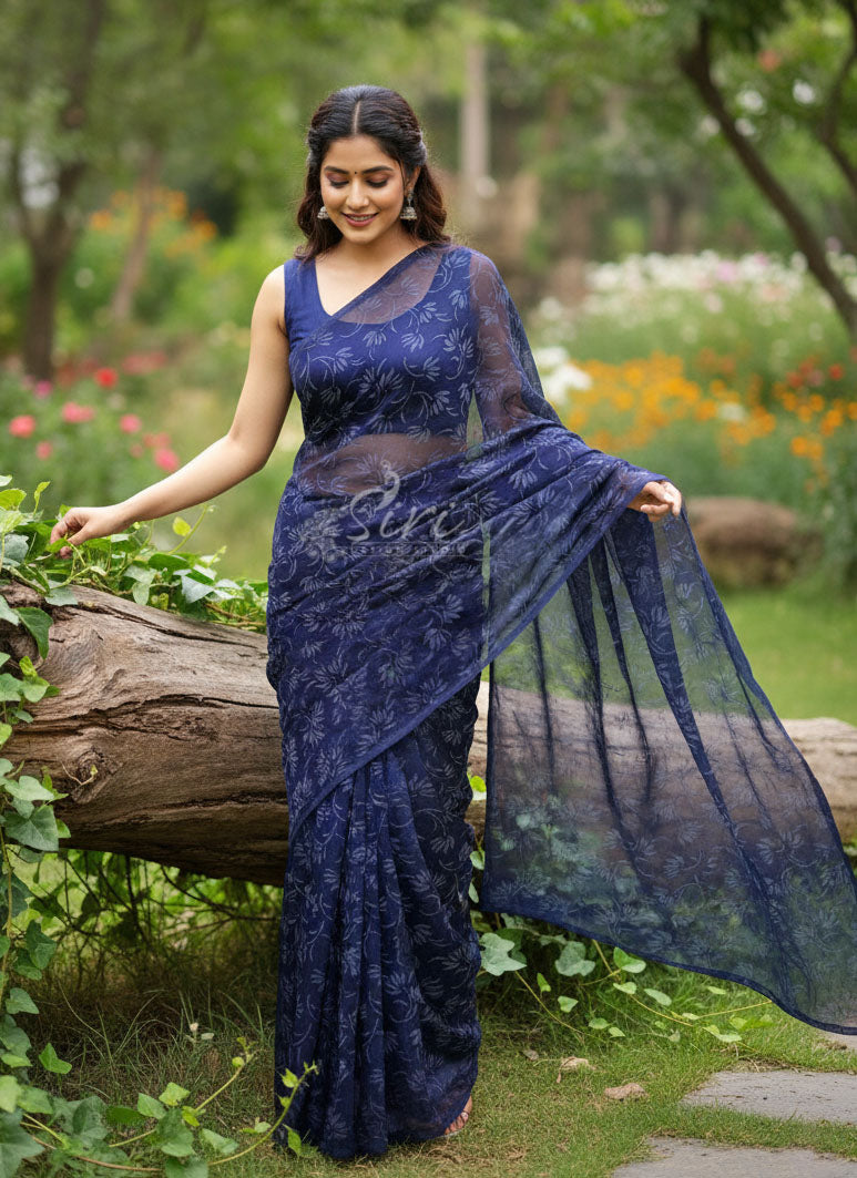 Latest Garden Vareli Lock Chiffon Brasso Saree