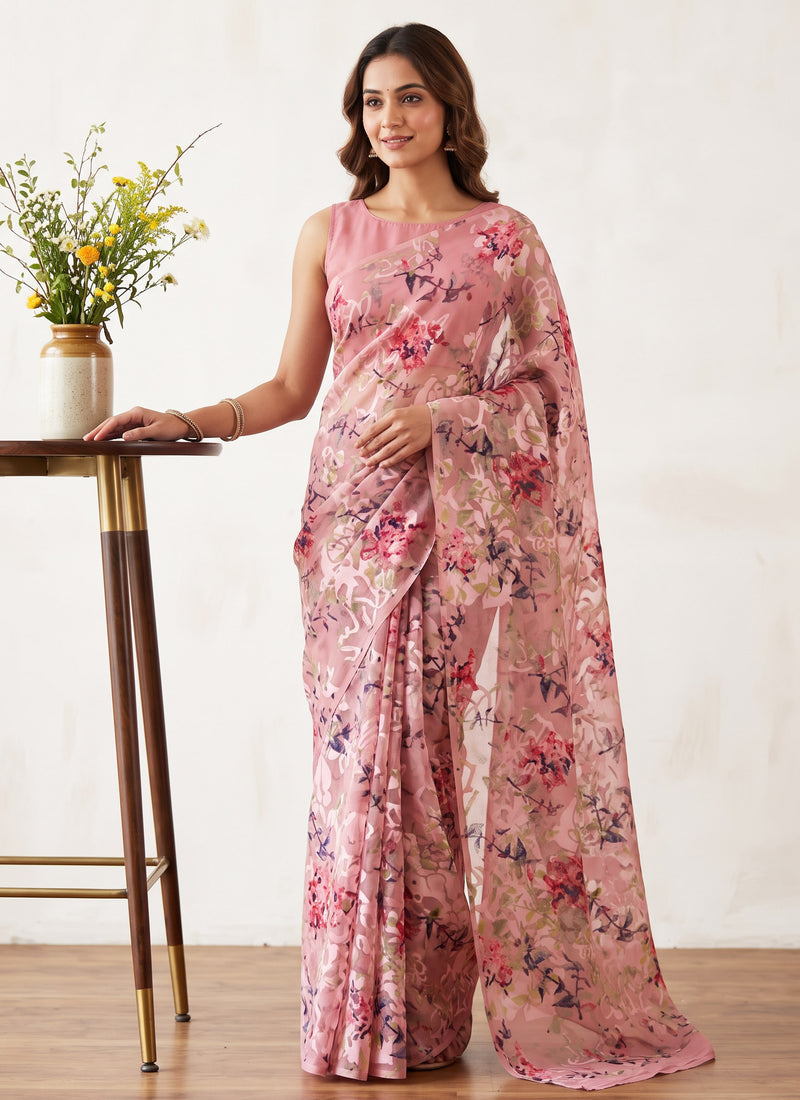 Garden Vareli Premium Quality Special Spectra Brasso Saree without Blouse