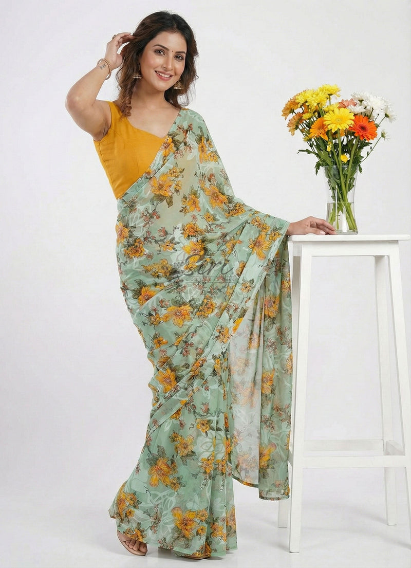 Garden Vareli Premium Quality Special Spectra Brasso Saree