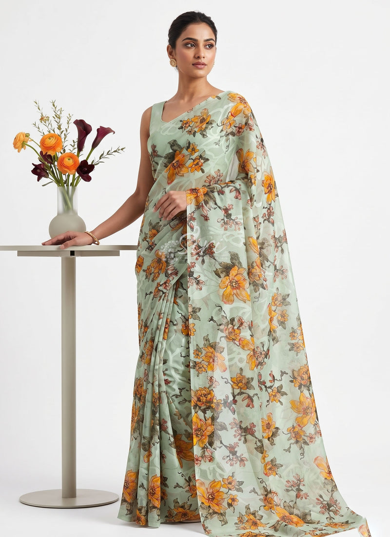 Garden Vareli Premium Quality Special Spectra Brasso Saree