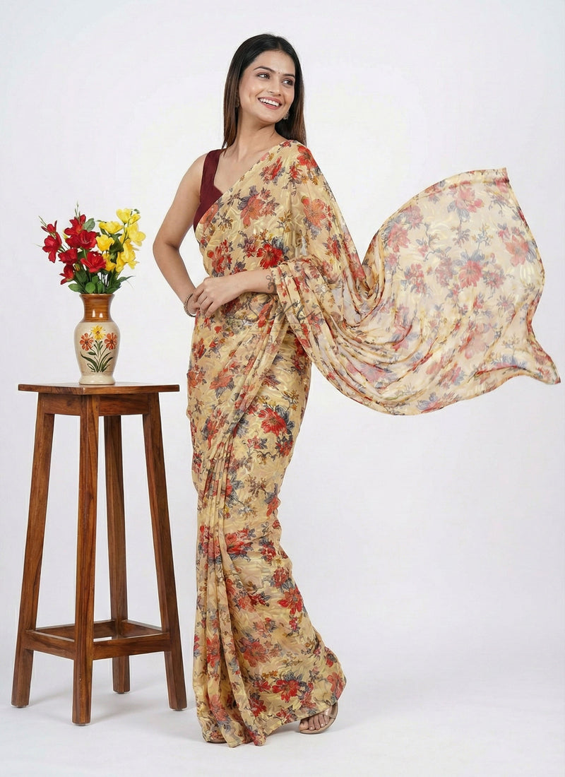 Garden Vareli Premium Quality Special Spectra Brasso Saree