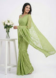 High Quality Latest Garden Lock Chiffon Brasso Saree