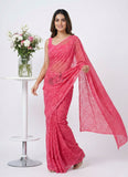 High Quality Latest Garden Lock Chiffon Brasso Saree