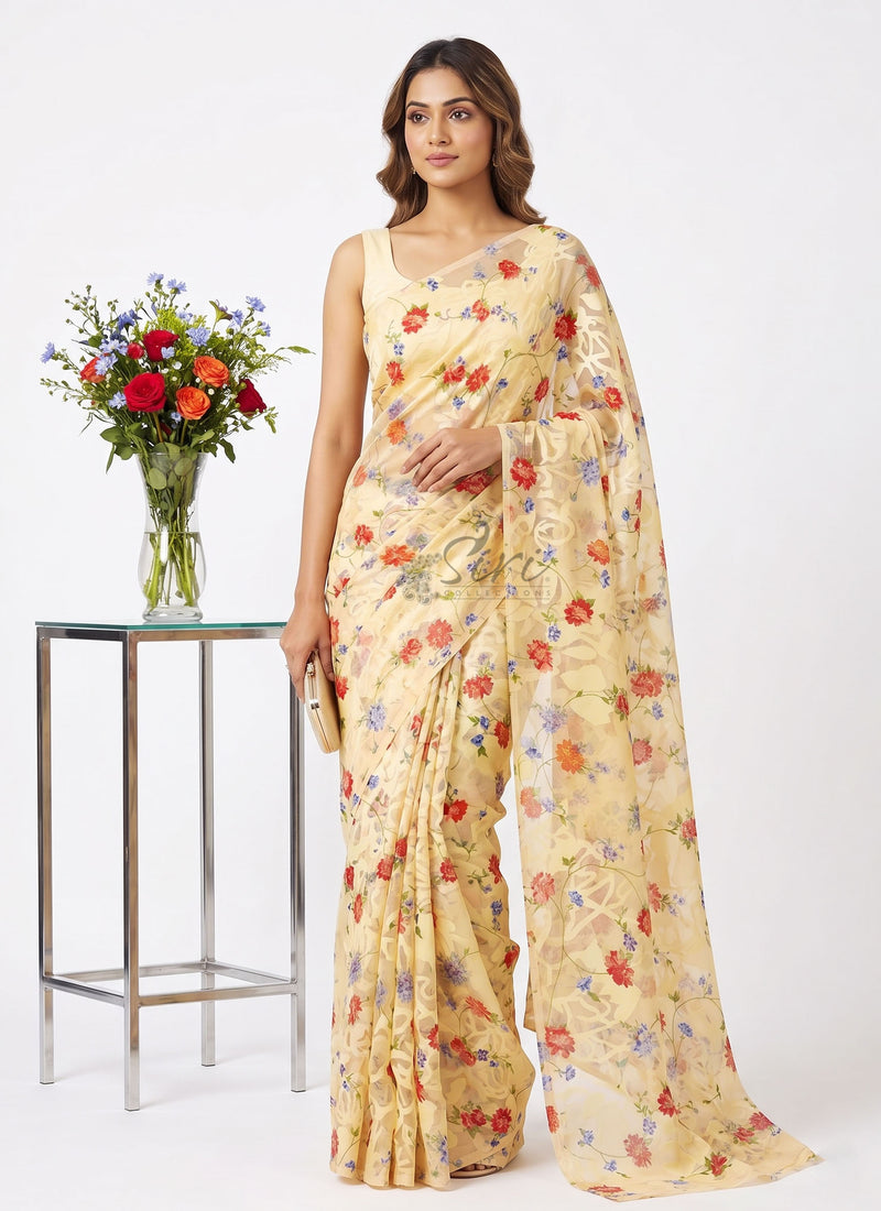 Garden Vareli Premium Quality Special Spectra Brasso Saree