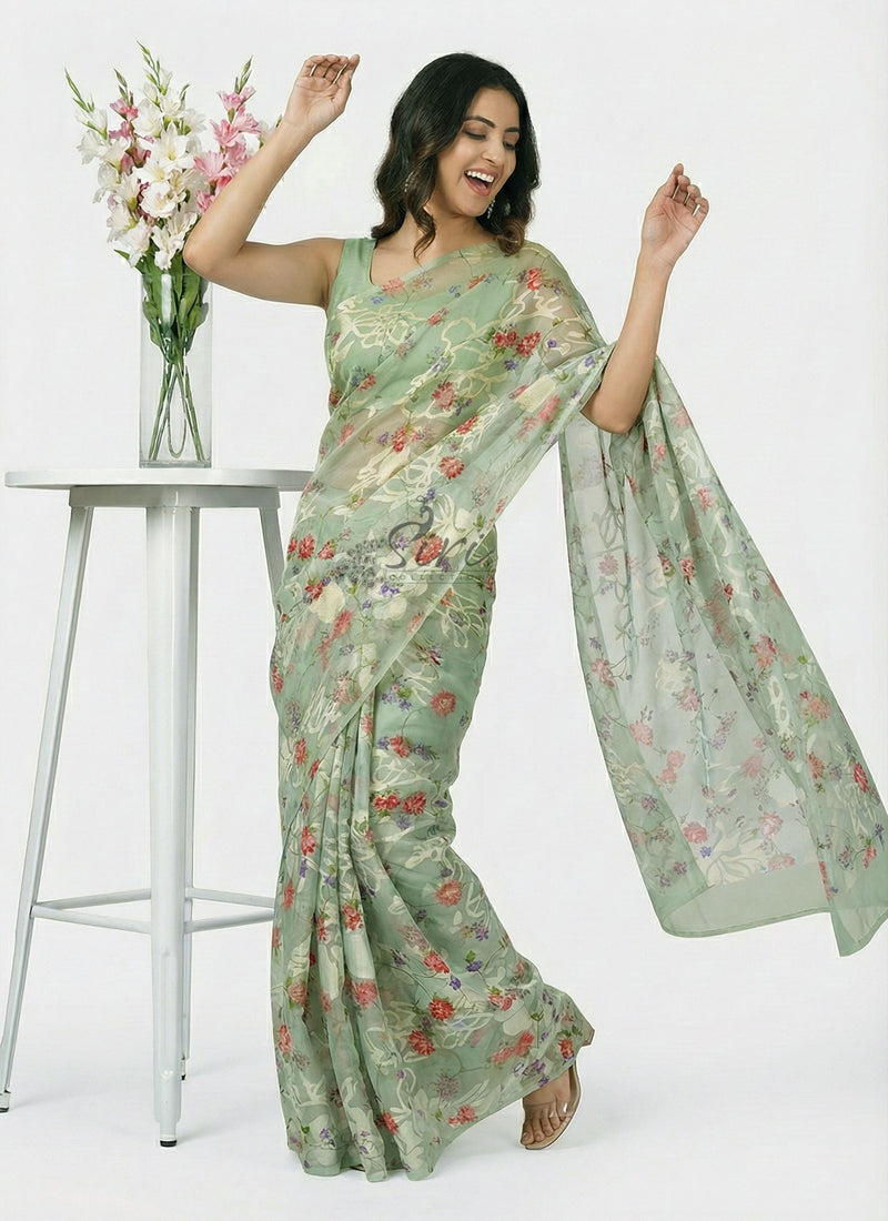 Garden Vareli Premium Quality Special Spectra Brasso Saree