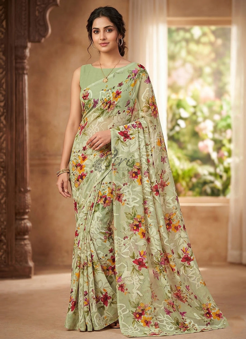 Garden Vareli Premium Quality Special Spectra Brasso Saree
