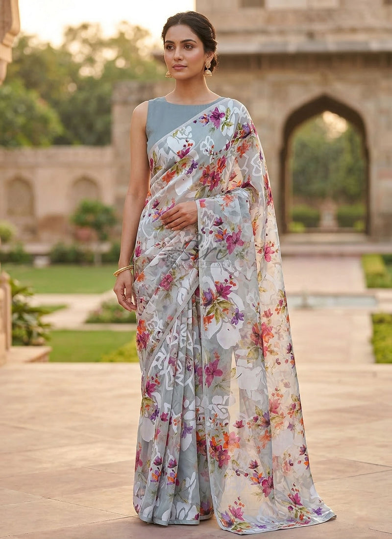 Garden Vareli Premium Quality Special Spectra Brasso Saree