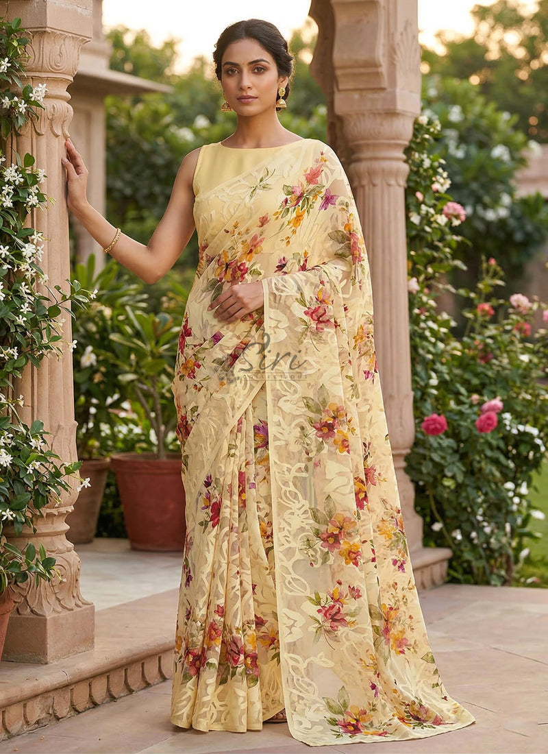 Garden Vareli Premium Quality Special Spectra Brasso Saree