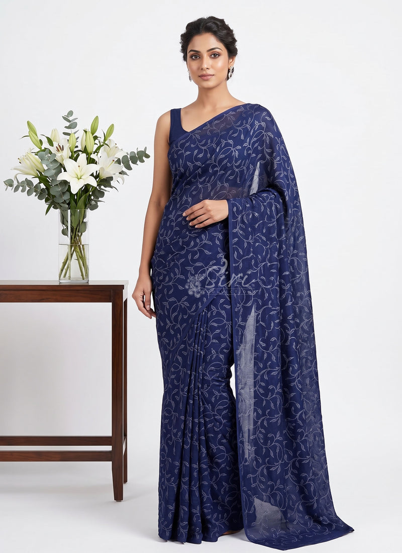 Latest Garden Vareli Lock Chiffon Brasso Saree