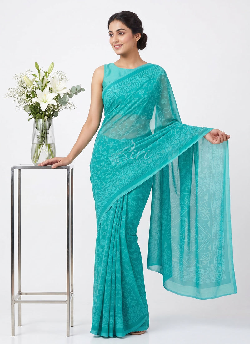 Latest Garden Vareli Lock Chiffon Brasso Saree