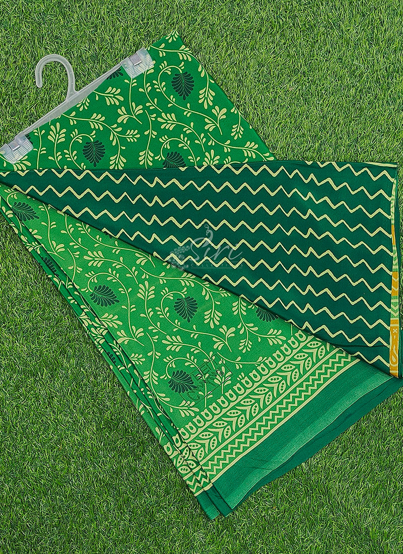 High Quality Garden Vareli Crepe Silk Saree with Blouse