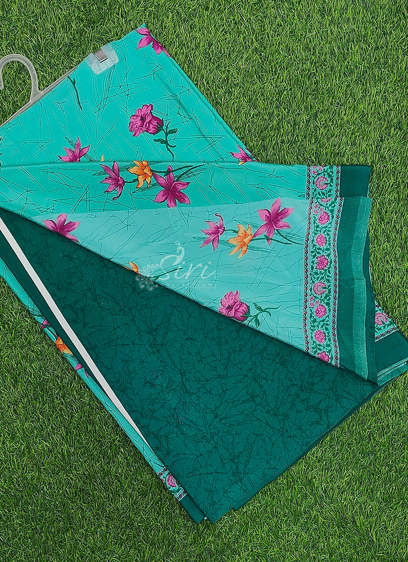 High Quality Garden Vareli Crepe Silk Saree with Blouse
