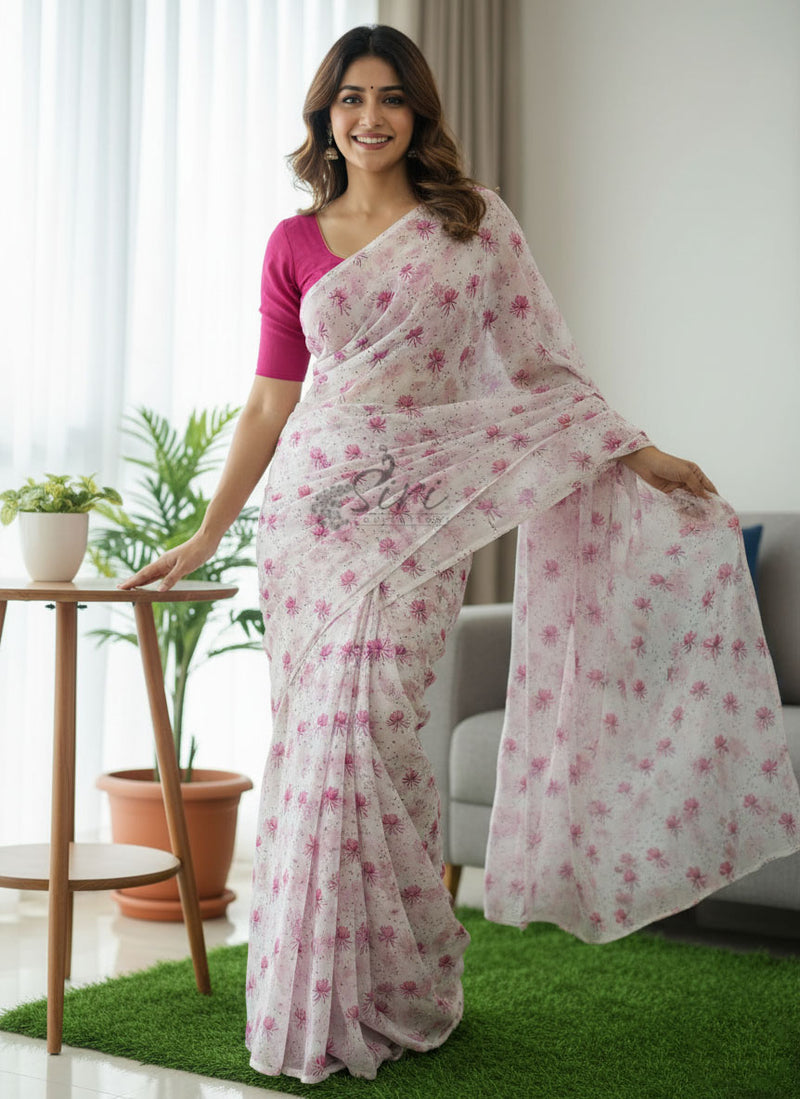 Latest Garden Vareli Georgette Saree