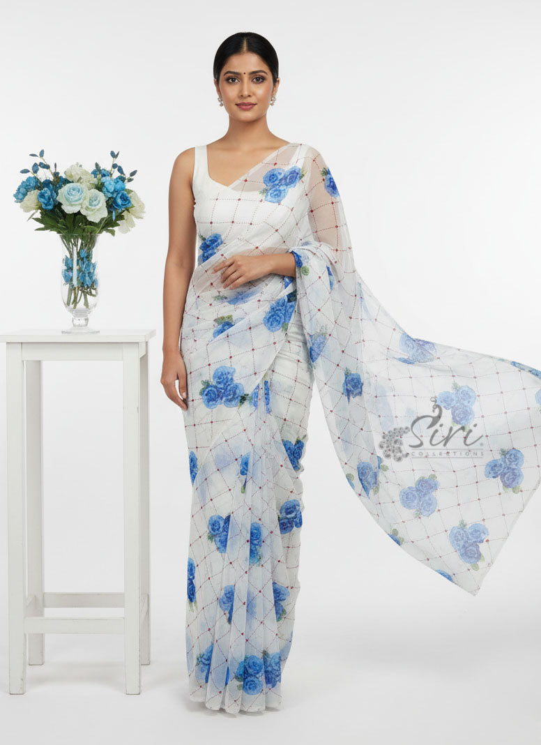 Latest Garden Vareli Georgette Saree