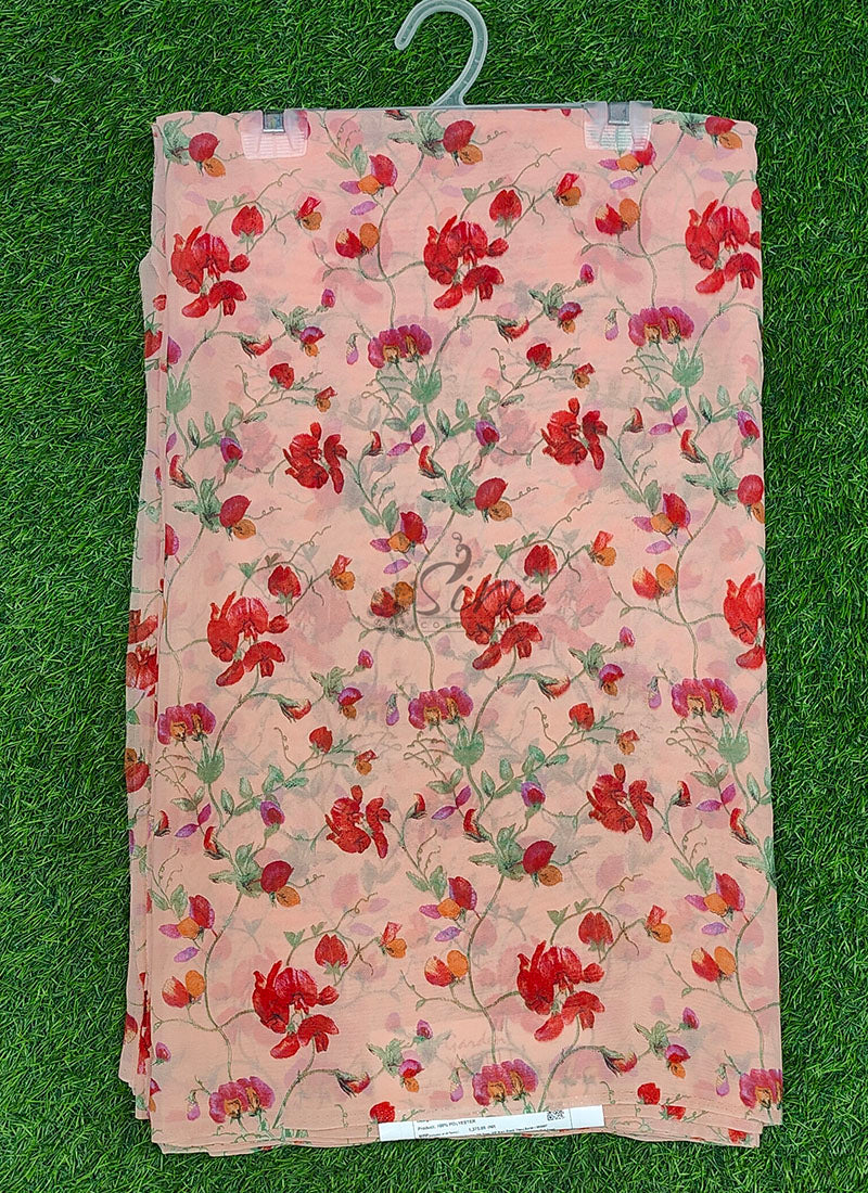 Authentic Garden Vareli Printed Georgette Saree