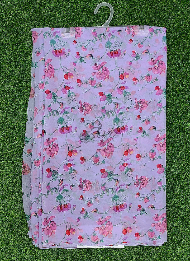 Authentic Garden Vareli Printed Georgette Saree