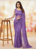Authentic Garden Vareli Printed Georgette Saree