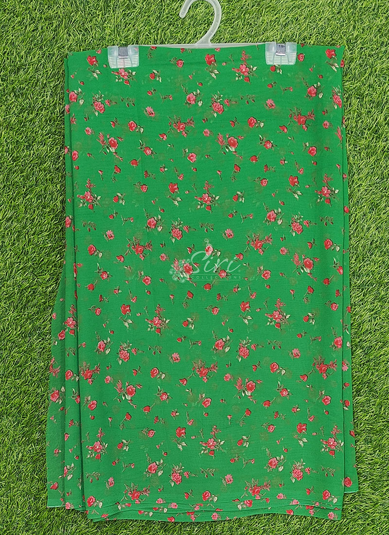 Authentic Garden Vareli Printed Georgette Saree