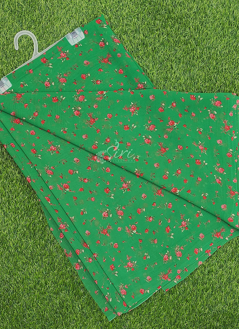 Authentic Garden Vareli Printed Georgette Saree