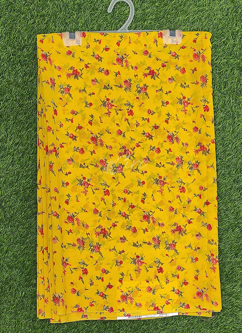 Authentic Garden Vareli Printed Georgette Saree