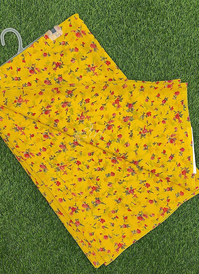 Authentic Garden Vareli Printed Georgette Saree