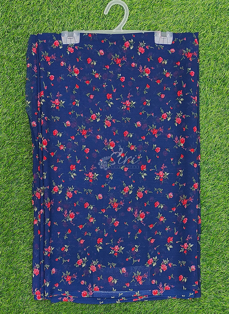 Authentic Garden Vareli Printed Georgette Saree