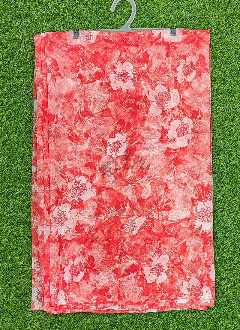 Authentic Garden Vareli Printed Georgette Saree