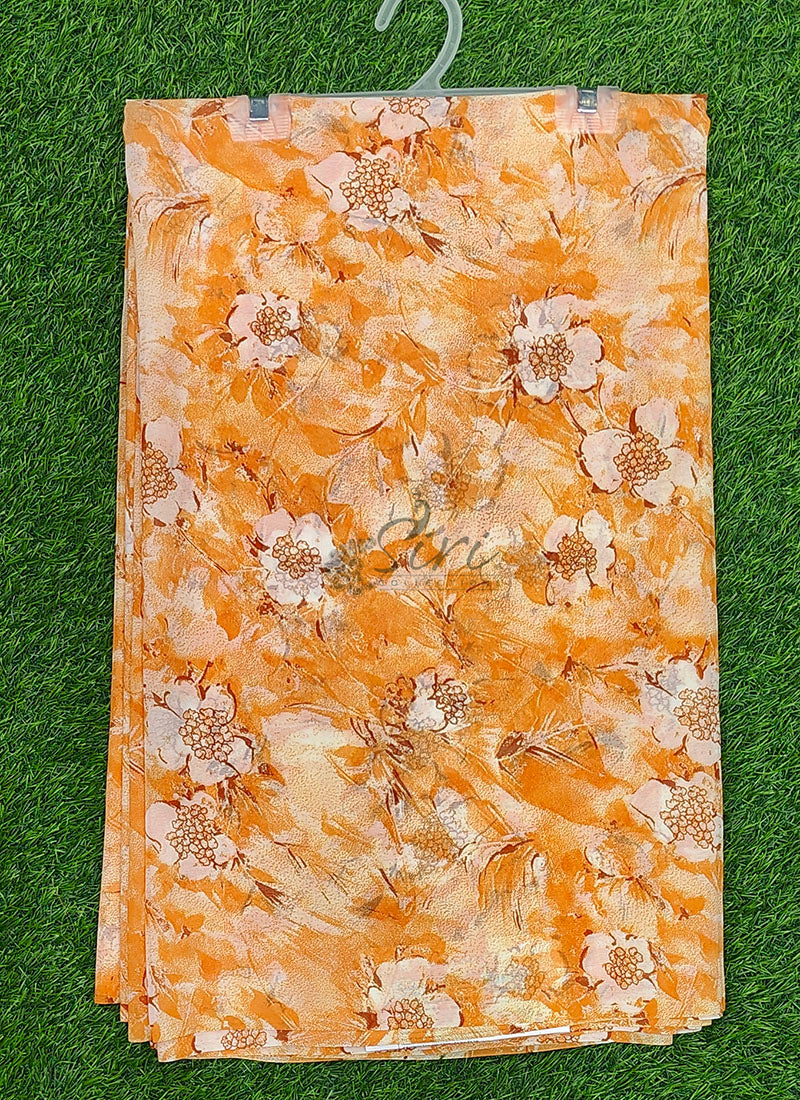 Authentic Garden Vareli Printed Georgette Saree