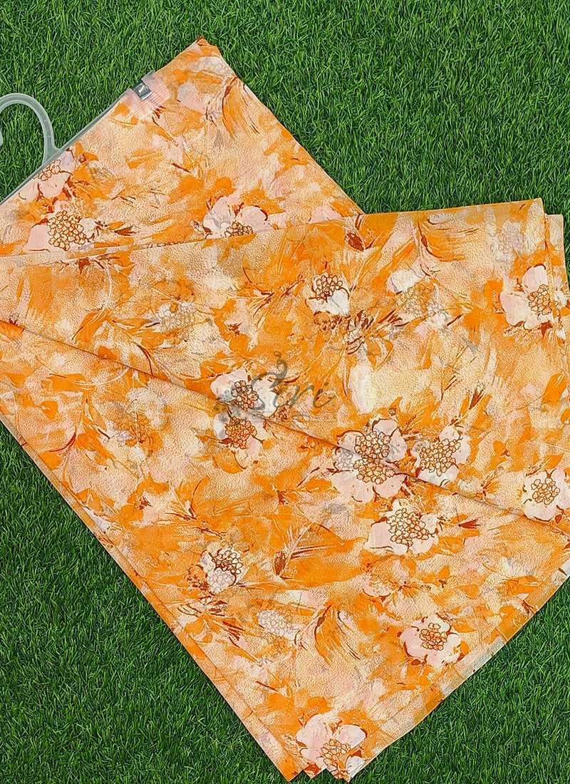 Authentic Garden Vareli Printed Georgette Saree