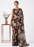 Authentic Garden Vareli Printed Georgette Saree