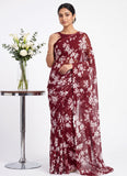 Authentic Garden Vareli Printed Georgette Saree