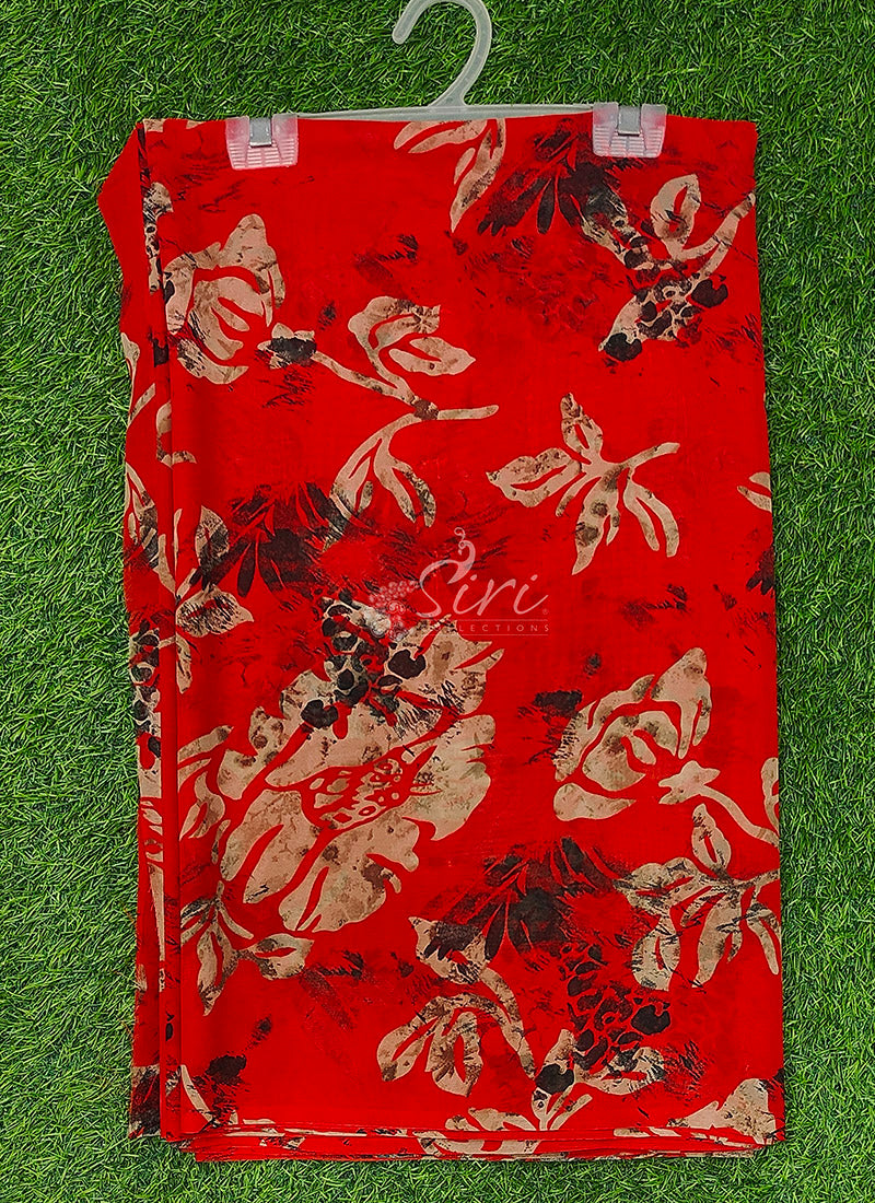 Authentic Garden Vareli Printed Georgette Saree