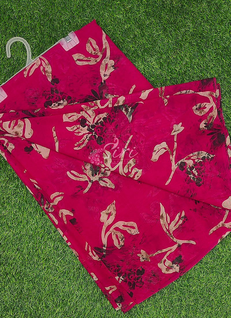 Authentic Garden Vareli Printed Georgette Saree