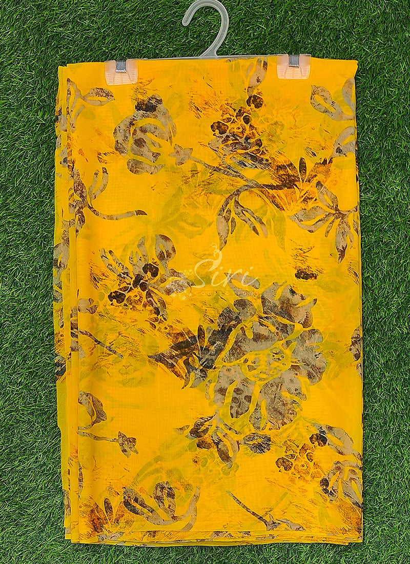 Authentic Garden Vareli Printed Georgette Saree