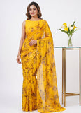 Authentic Garden Vareli Printed Georgette Saree