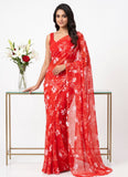 Authentic Garden Vareli Printed Georgette Saree