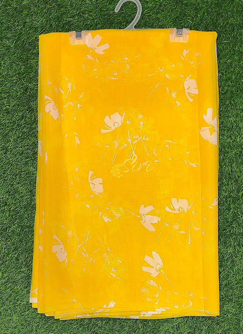 Authentic Garden Vareli Printed Georgette Saree