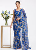 Authentic Garden Vareli Printed Georgette Saree