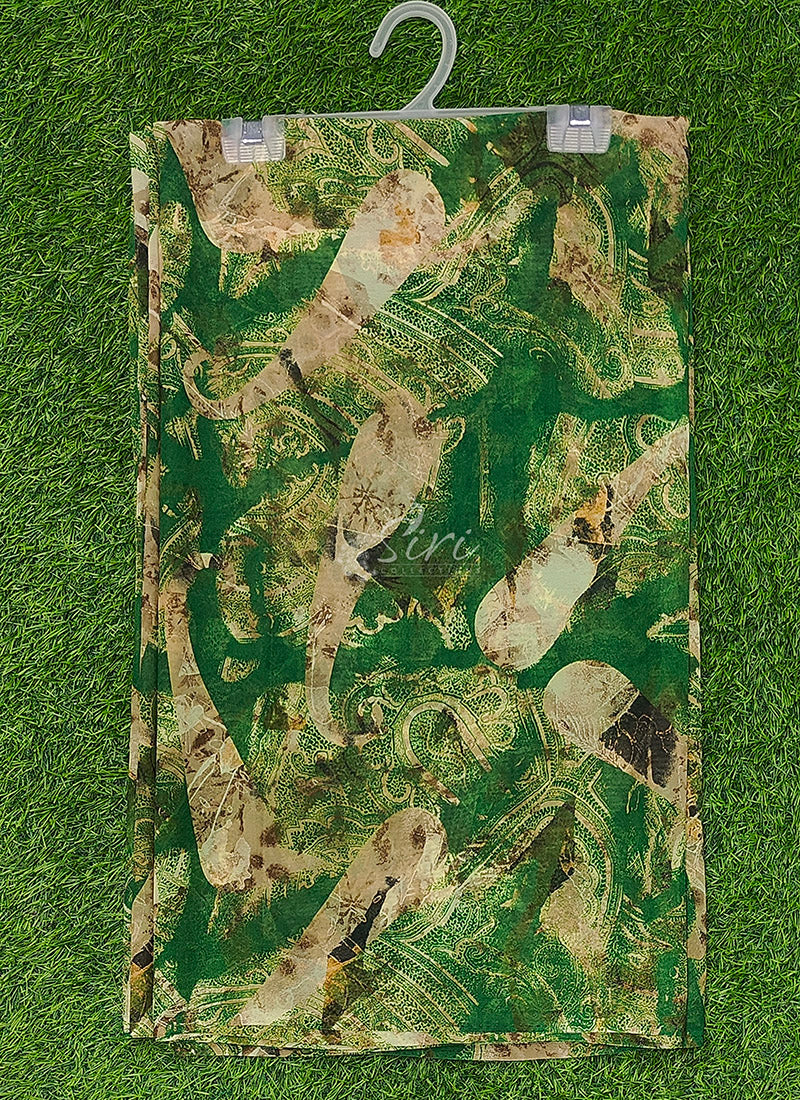 Authentic Garden Vareli Printed Georgette Saree