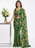 Authentic Garden Vareli Printed Georgette Saree