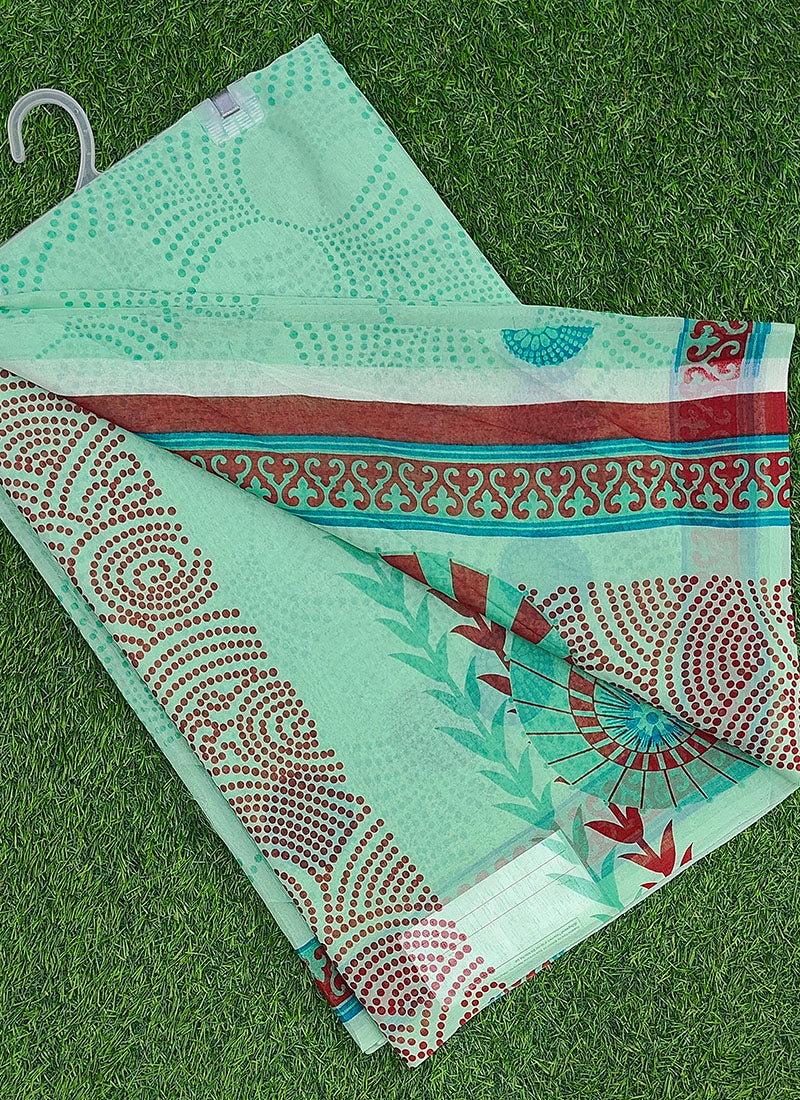 Exclusive Garden Vareli Printed Lentus Saree