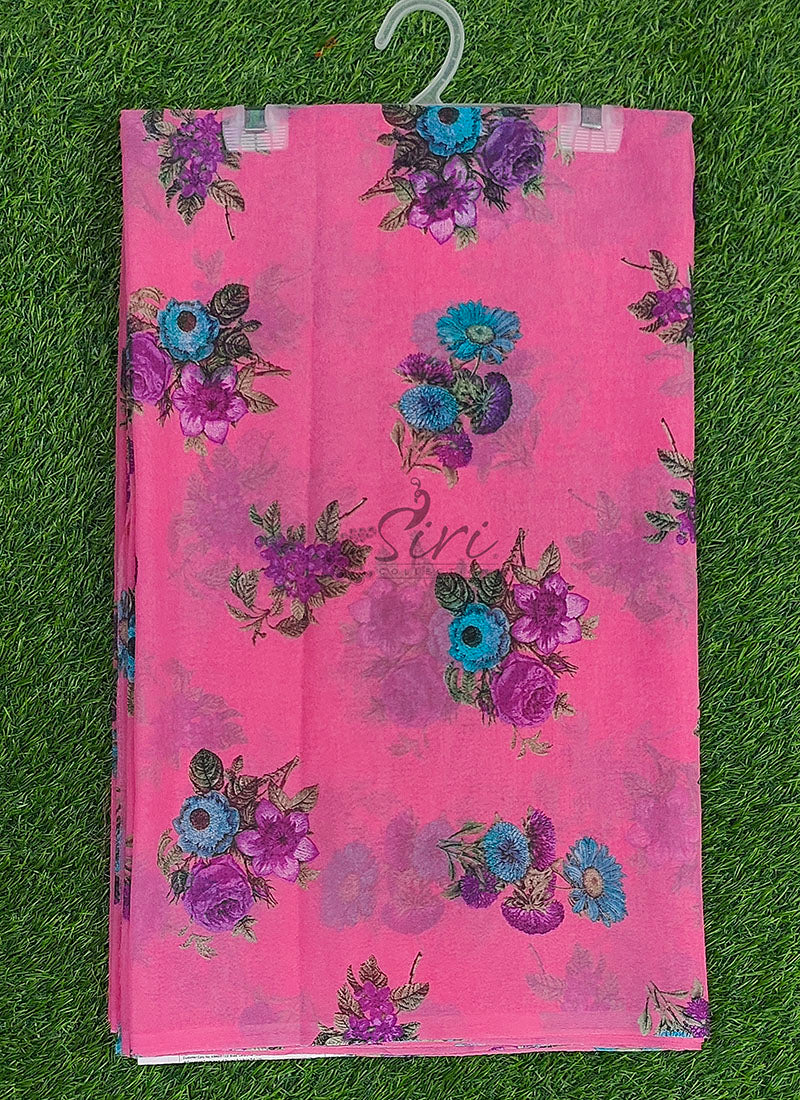 Exclusive Garden Vareli Printed Lentus Saree
