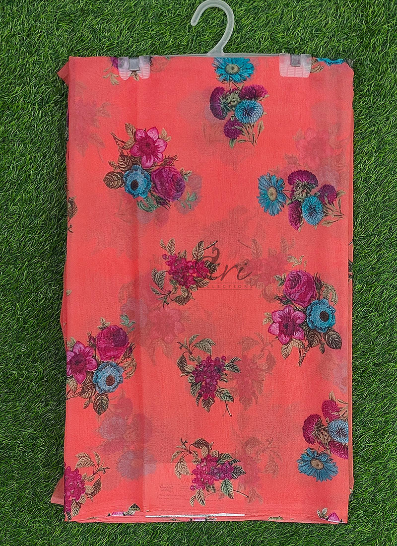 Exclusive Garden Vareli Printed Lentus Saree