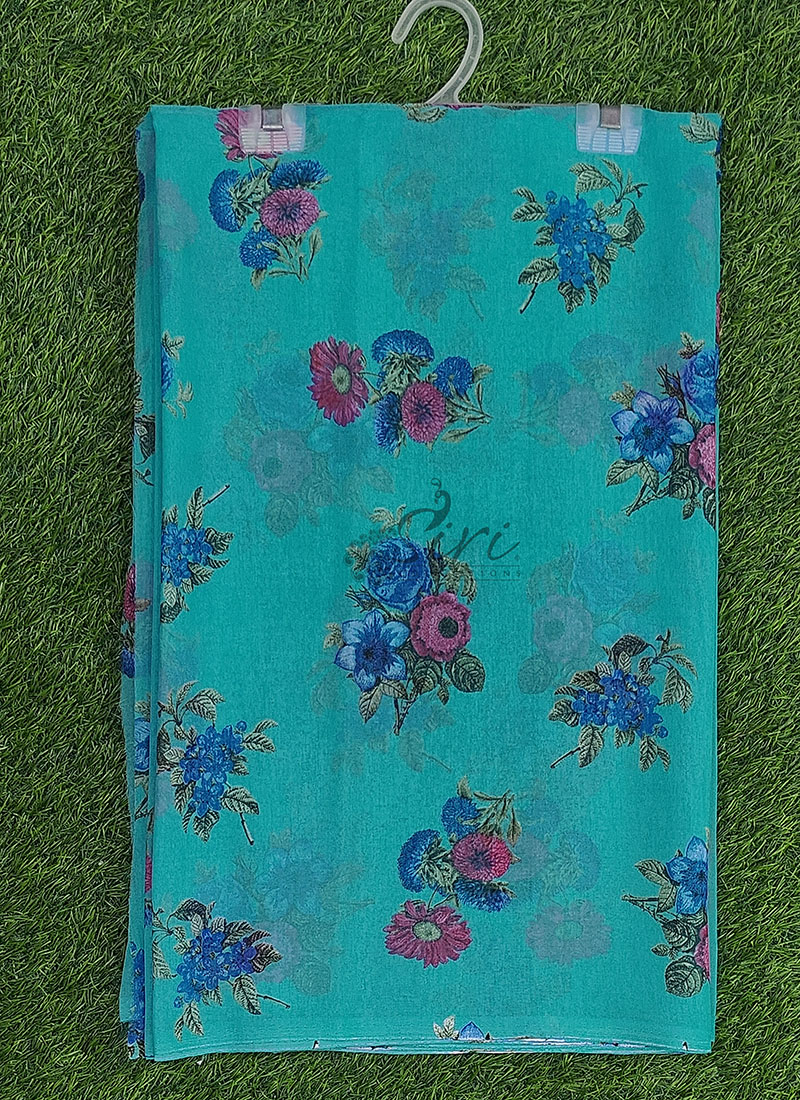 Exclusive Garden Vareli Printed Lentus Saree