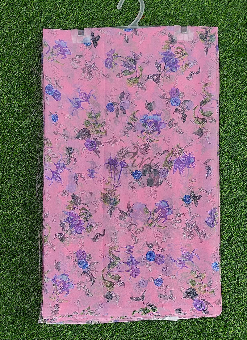 Exclusive Garden Vareli Printed Lentus Saree